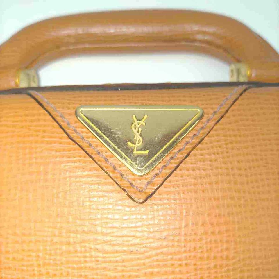 Saint Laurent Ysl Logo Attache Briefcase 860051 Brown Leather Satchel For Sale 3