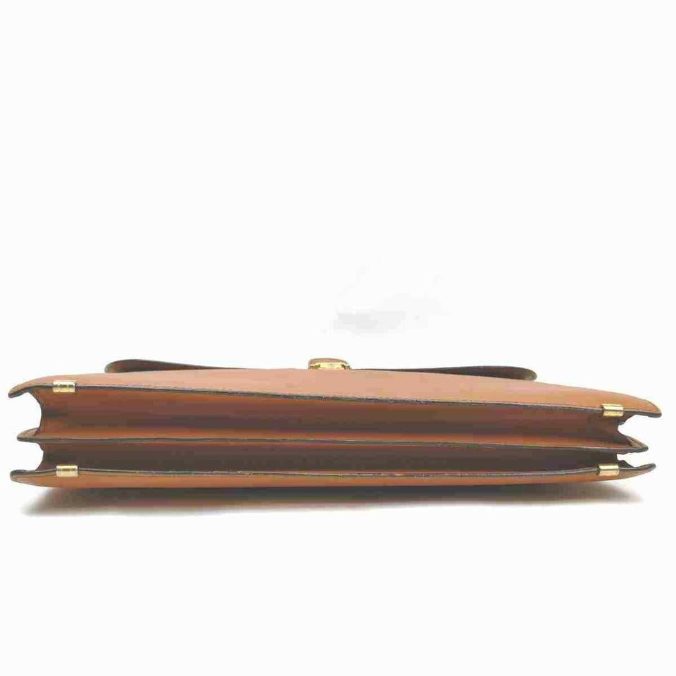Saint Laurent Ysl Logo Attache Briefcase 860051 Brown Leather Satchel For Sale 1