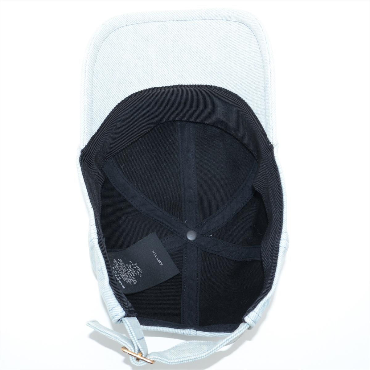 Women's Saint Laurent YSL Logo Cap Light Denim For Sale