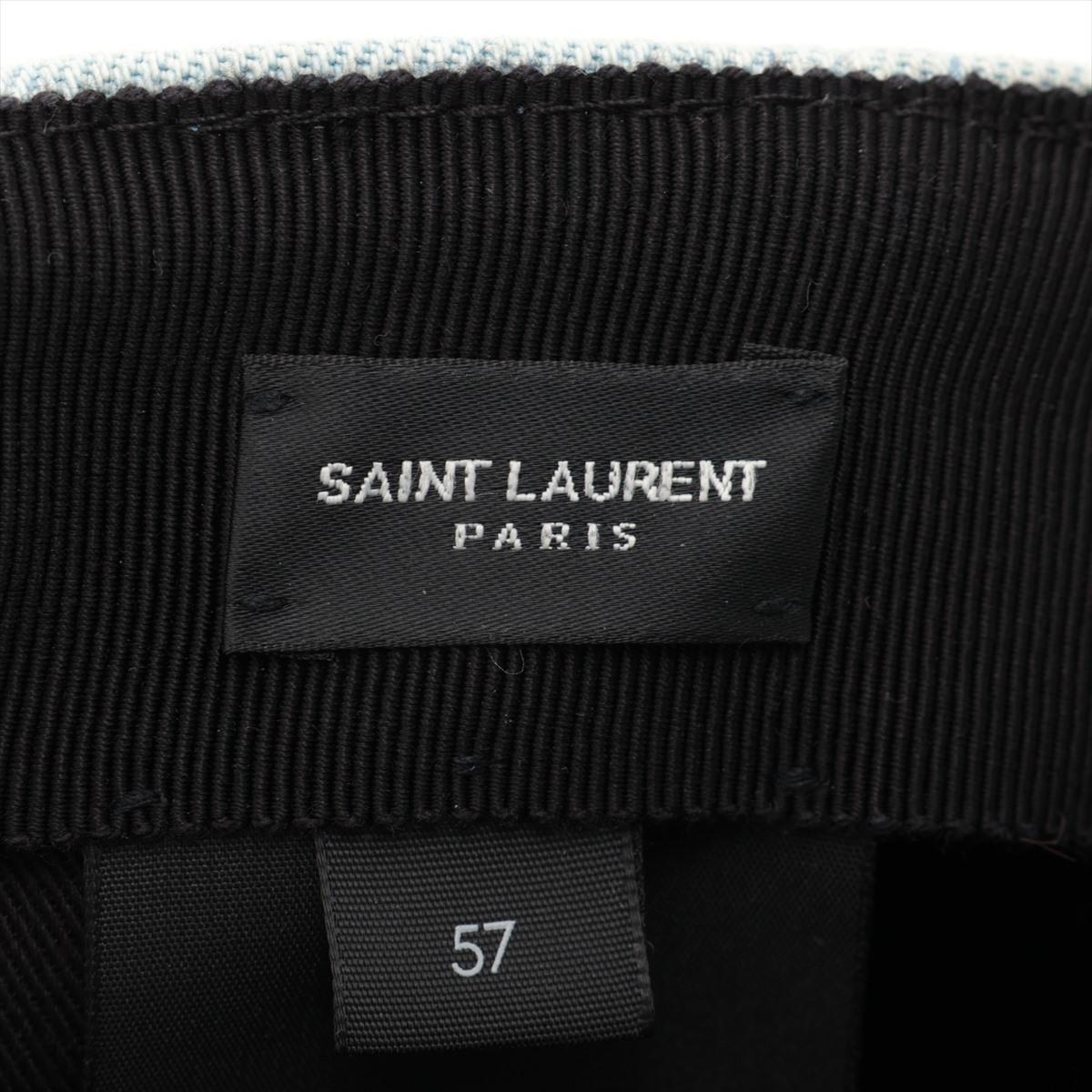 Saint Laurent YSL Logo Cap Light Denim For Sale 1