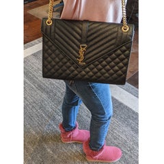 Saint Laurent YSL Monogram Matelassé Triquilt Envelope Large Bag