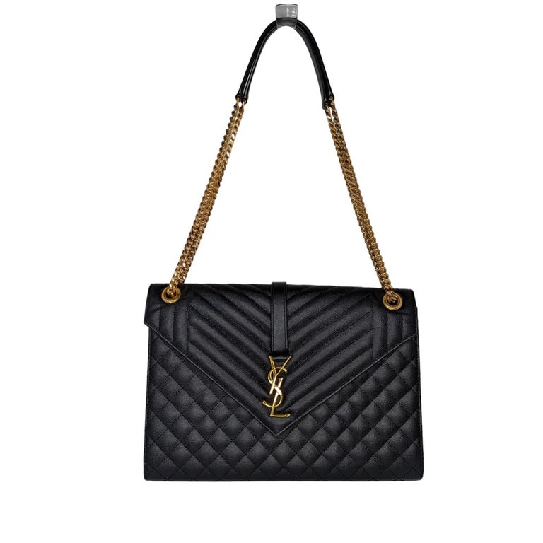 Saint Laurent YSL Monogram Matelassé Triquilt Envelope Large Bag at 1stDibs