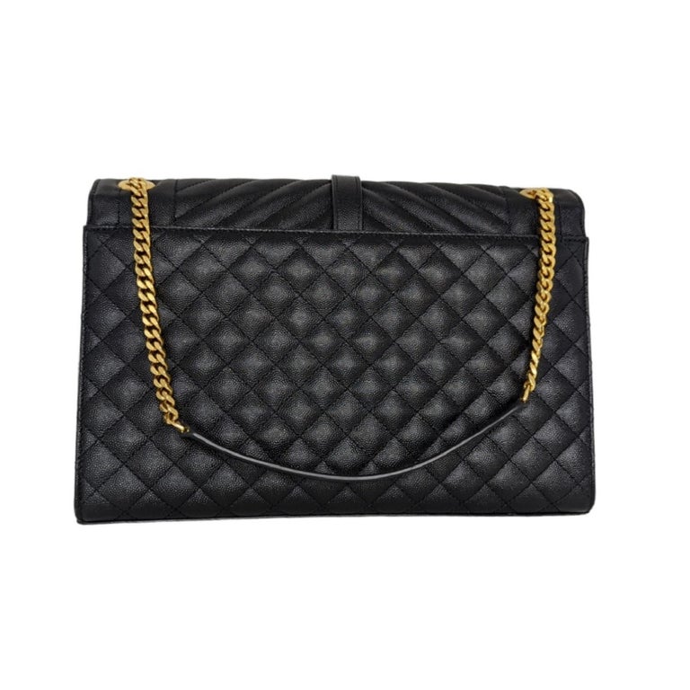 Saint Laurent Monogramme Quilted Textured-leather Shoulder Bag Black