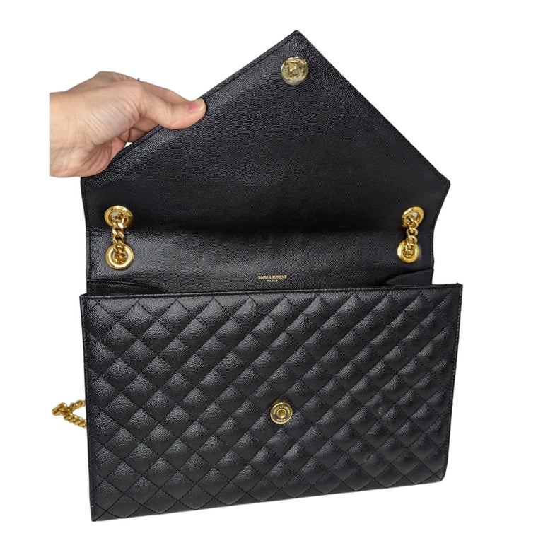Saint Laurent YSL Monogram Matelassé Triquilt Envelope Large Bag at 1stDibs