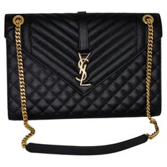 Saint Laurent YSL Monogramm Matelassé Triquilt Umschlag große Tasche