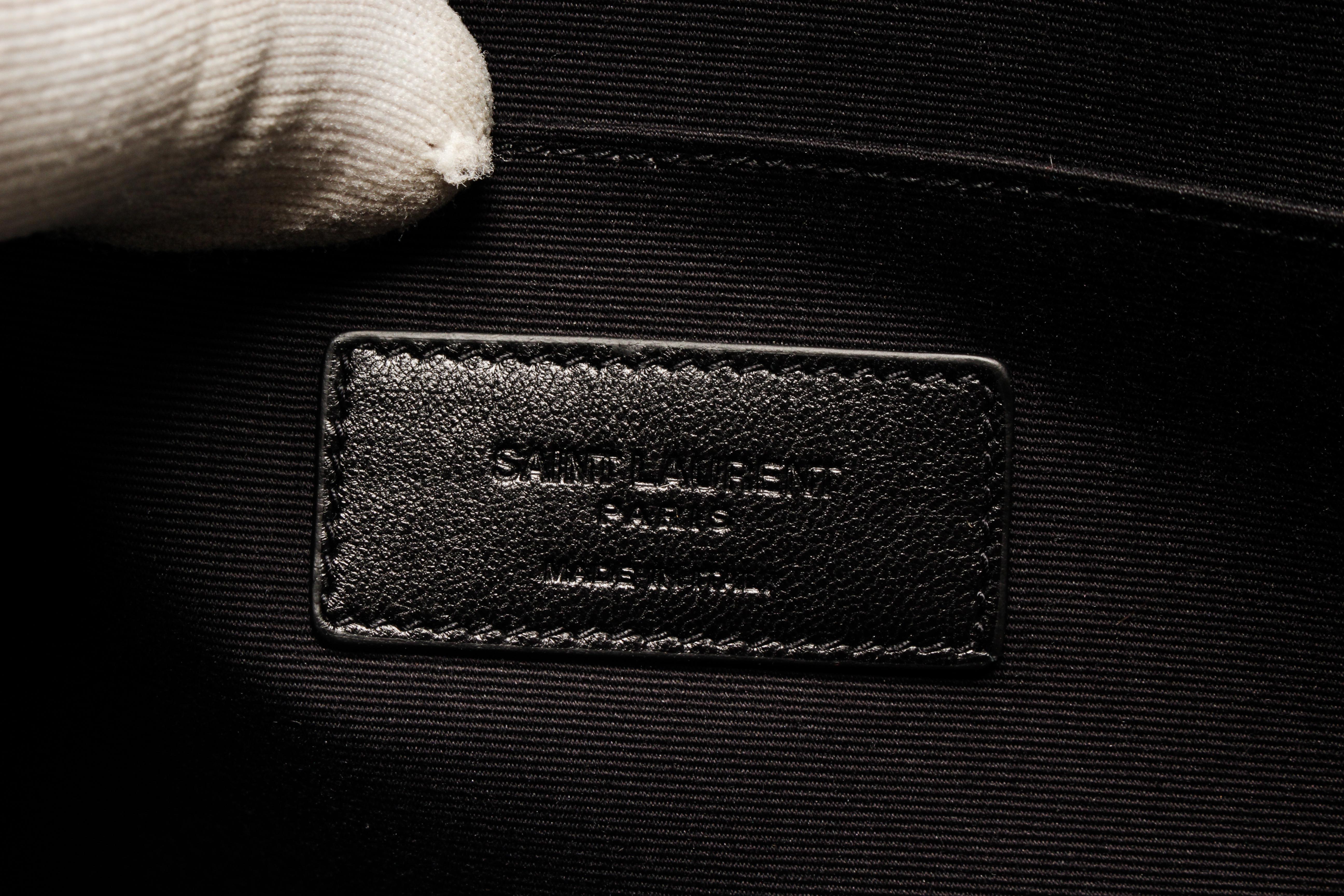 Saint Laurent YSL Rider Zipped Document Holder Crocodile Embossed Leather Medium 2