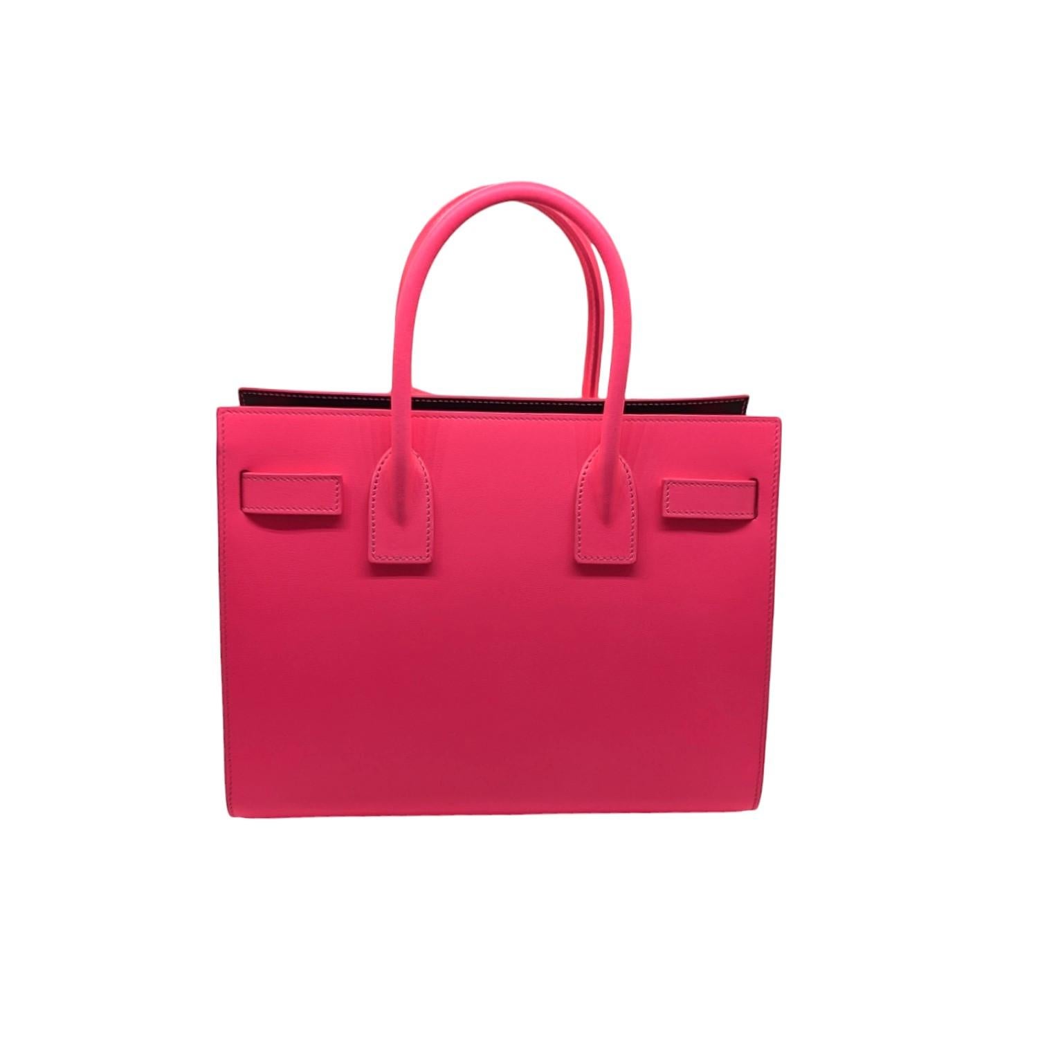Red Saint Laurent YSL Sac De Jour Baby Top Handle Bag