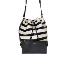Saint Laurent YSL Seau Stripe Leather Bucket Bag