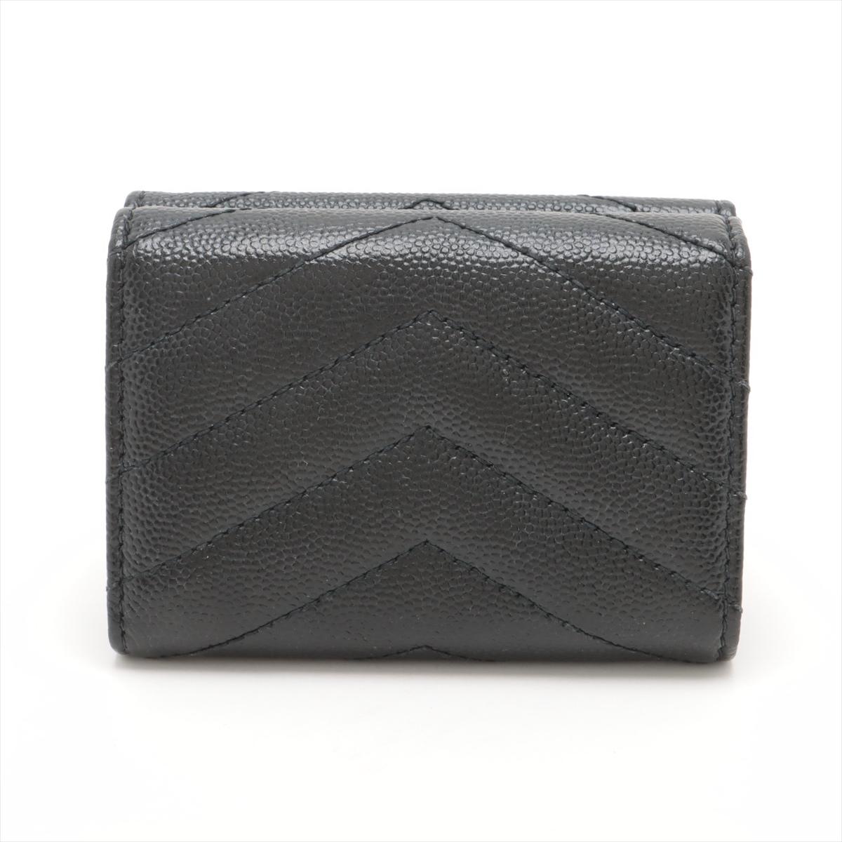 Saint Laurent YSL Trifold Wallet Black In Good Condition For Sale In Humacao, PR