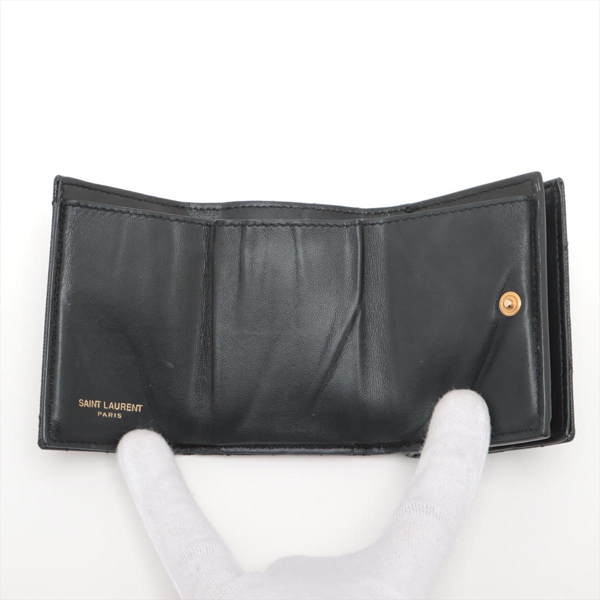 Saint Laurent YSL Trifold Wallet Black For Sale 2