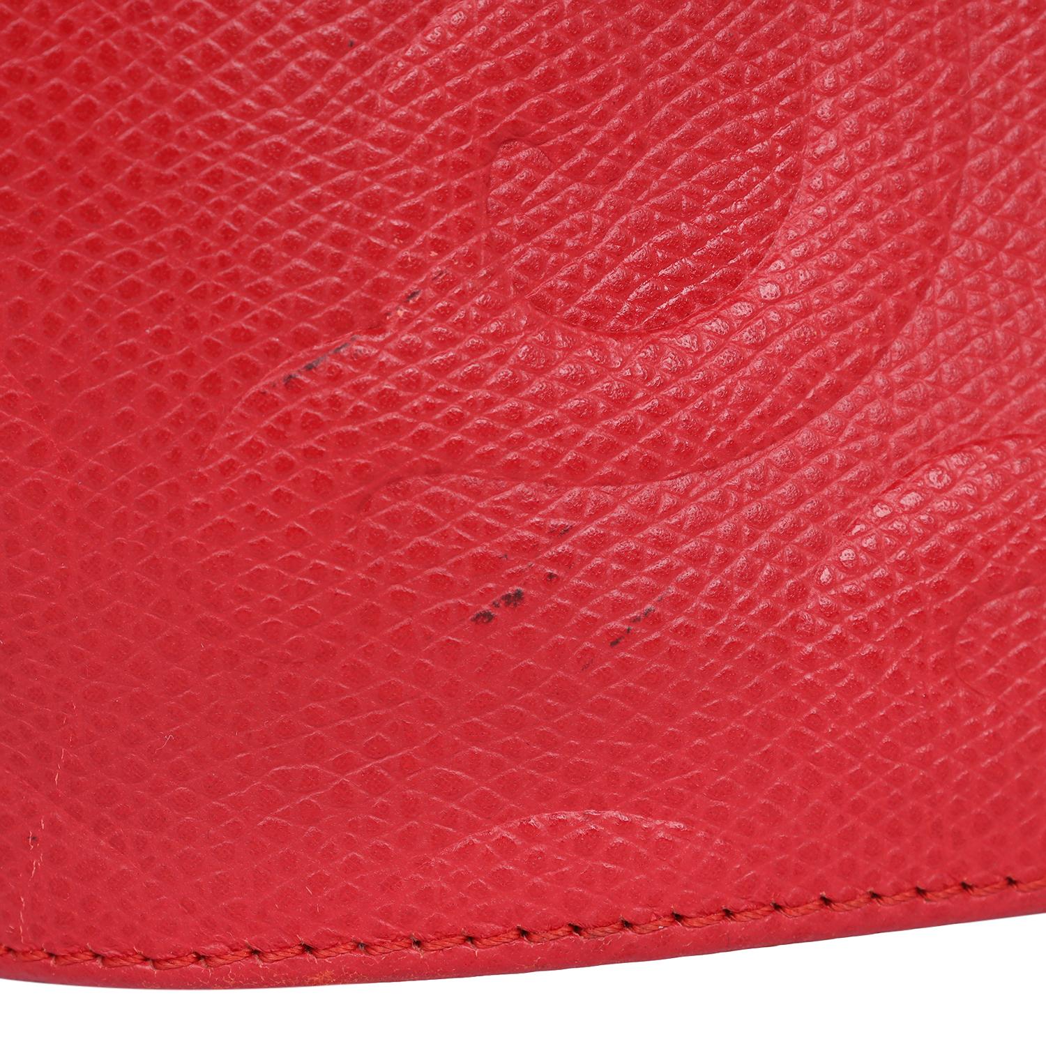 Saint Laurent Yves Saint Laurent Arabesque Leather Shoulder Bag Red 8