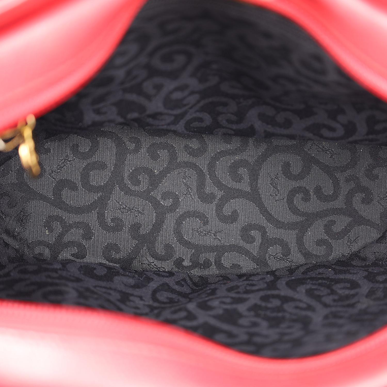 Saint Laurent Yves Saint Laurent Arabesque Leather Shoulder Bag Red 9