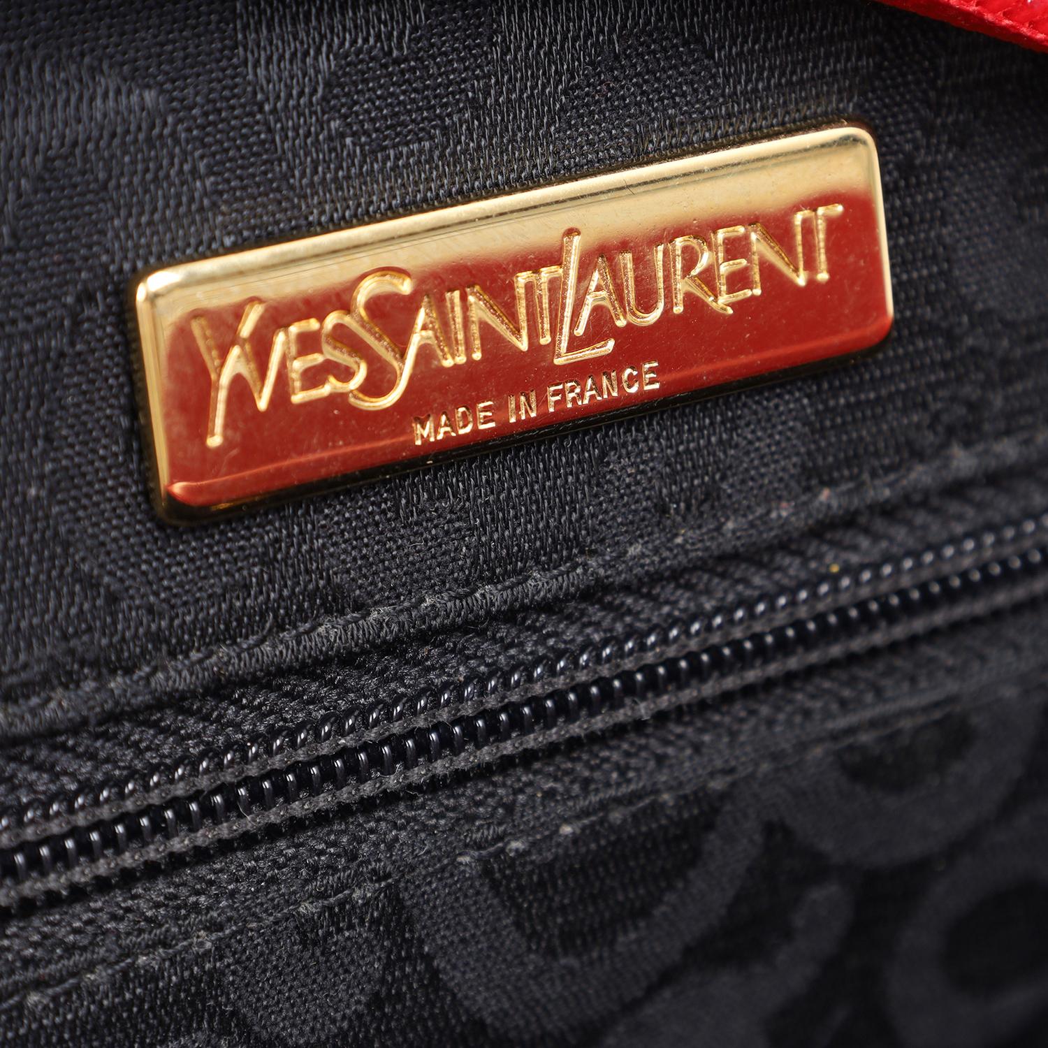 Saint Laurent Yves Saint Laurent Arabesque Leather Shoulder Bag Red 10