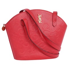 Saint Laurent Yves Saint Laurent Bolso de hombro de piel Arabesque Rojo