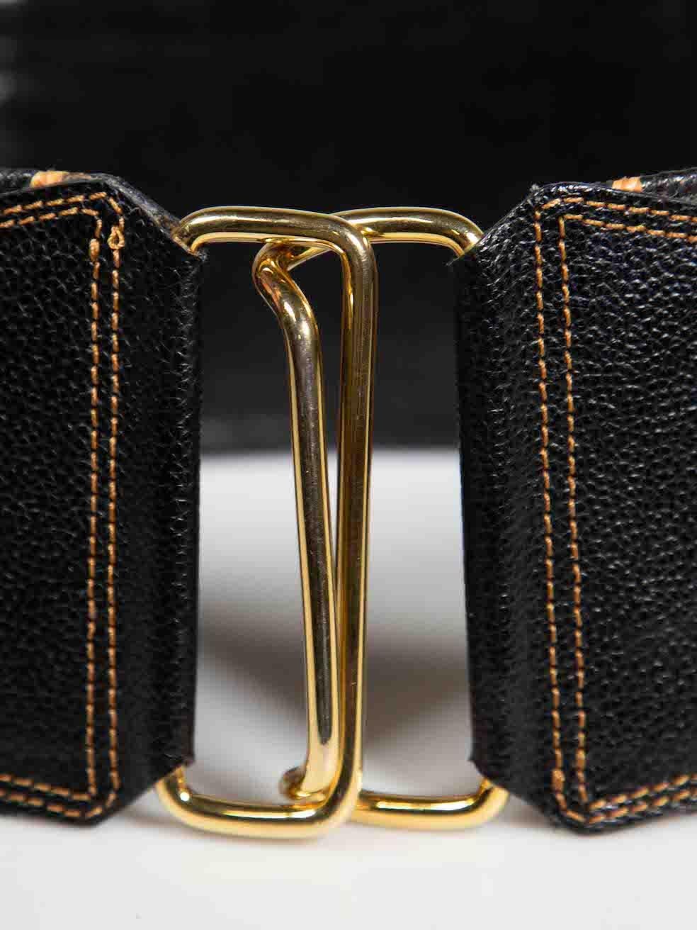 Women's Saint Laurent Yves Saint Laurent Rive Gauche Vintage Black Wide Woven Belt