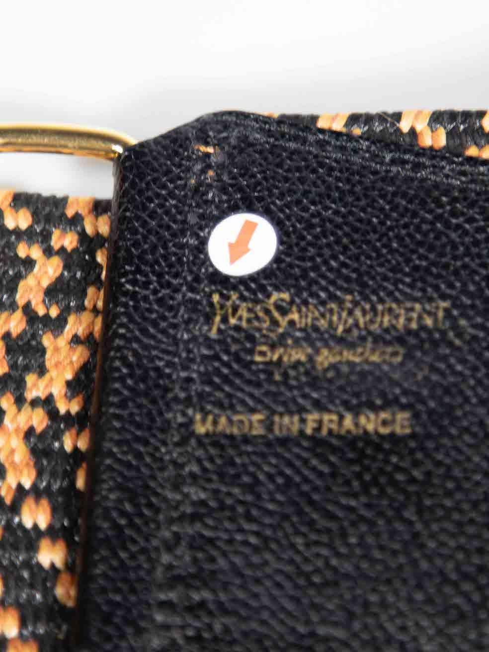 Saint Laurent Yves Saint Laurent Rive Gauche Vintage Black Wide Woven Belt For Sale 1