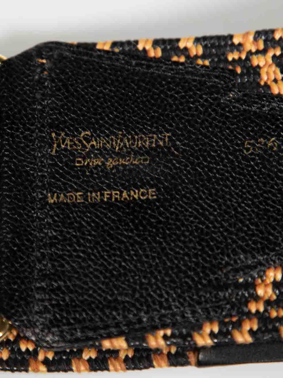 Saint Laurent Yves Saint Laurent Rive Gauche Vintage Black Wide Woven Belt For Sale 2