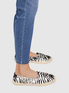Saint Laurent Zebra Print Pony Style Calfskin Flats Size IT 40