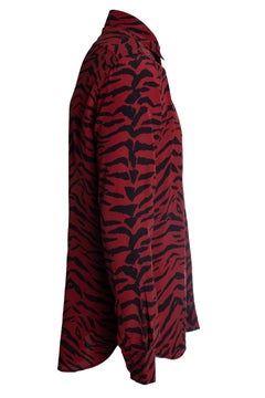 Saint Laurent, zebra printed blouse in red and black