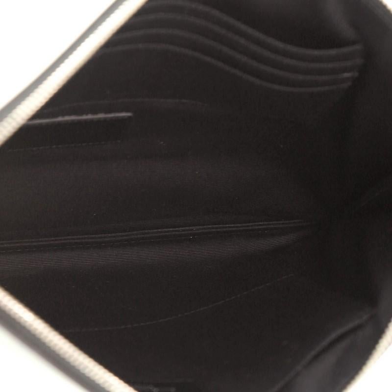 Saint Laurent Zip Pouch Patch Embellished Leather Medium  In Good Condition In NY, NY