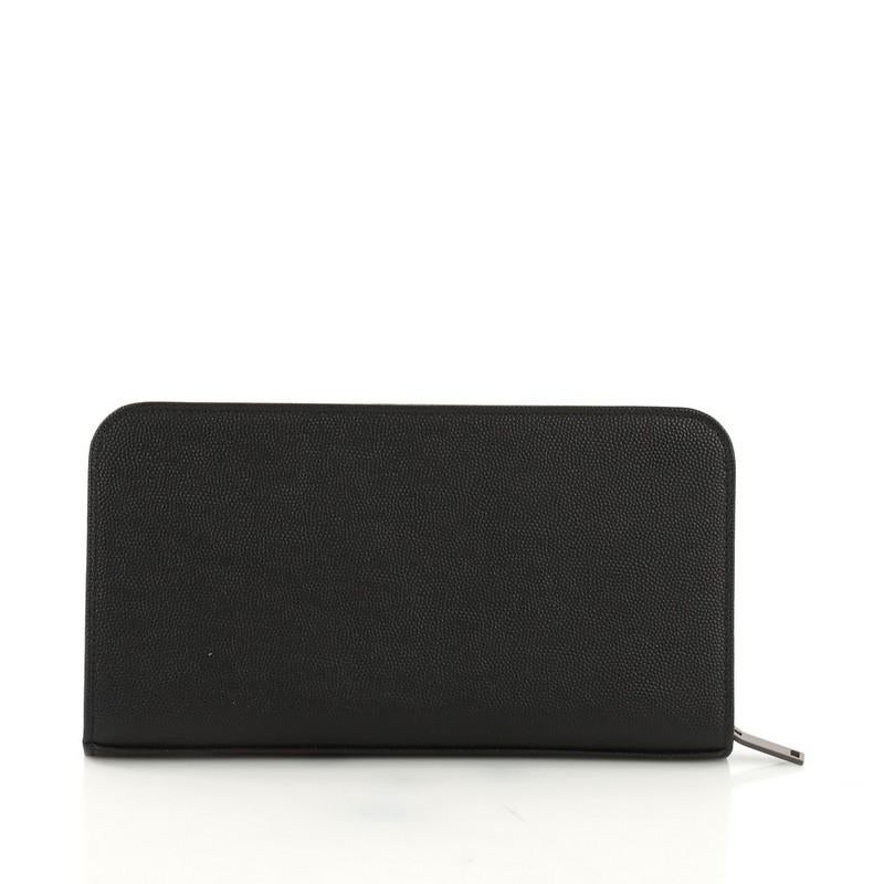Saint Laurent Zippy Organizer Wallet Spiked Leather In Fair Condition In NY, NY