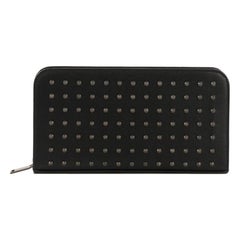 Saint Laurent Zippy Organizer Wallet Spiked Leather