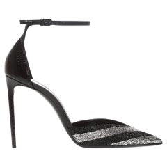 Saint Laurent Zoe 105 D'Orsay Crystal Embellished Heeled Pump Size 37.5