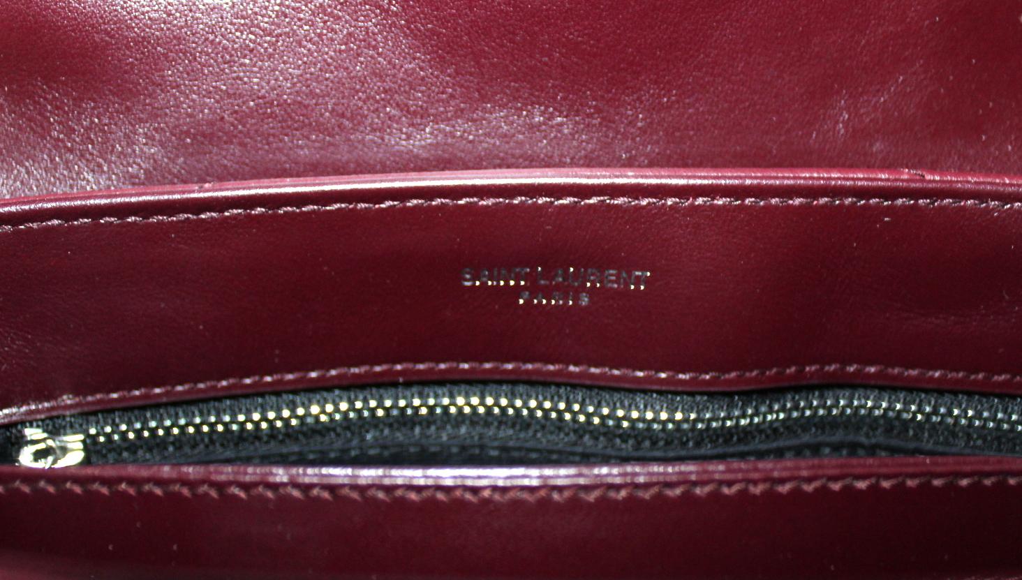 Saint Laurenti Bordeaux Leather Toy Lou Lou Bag In New Condition In Torre Del Greco, IT
