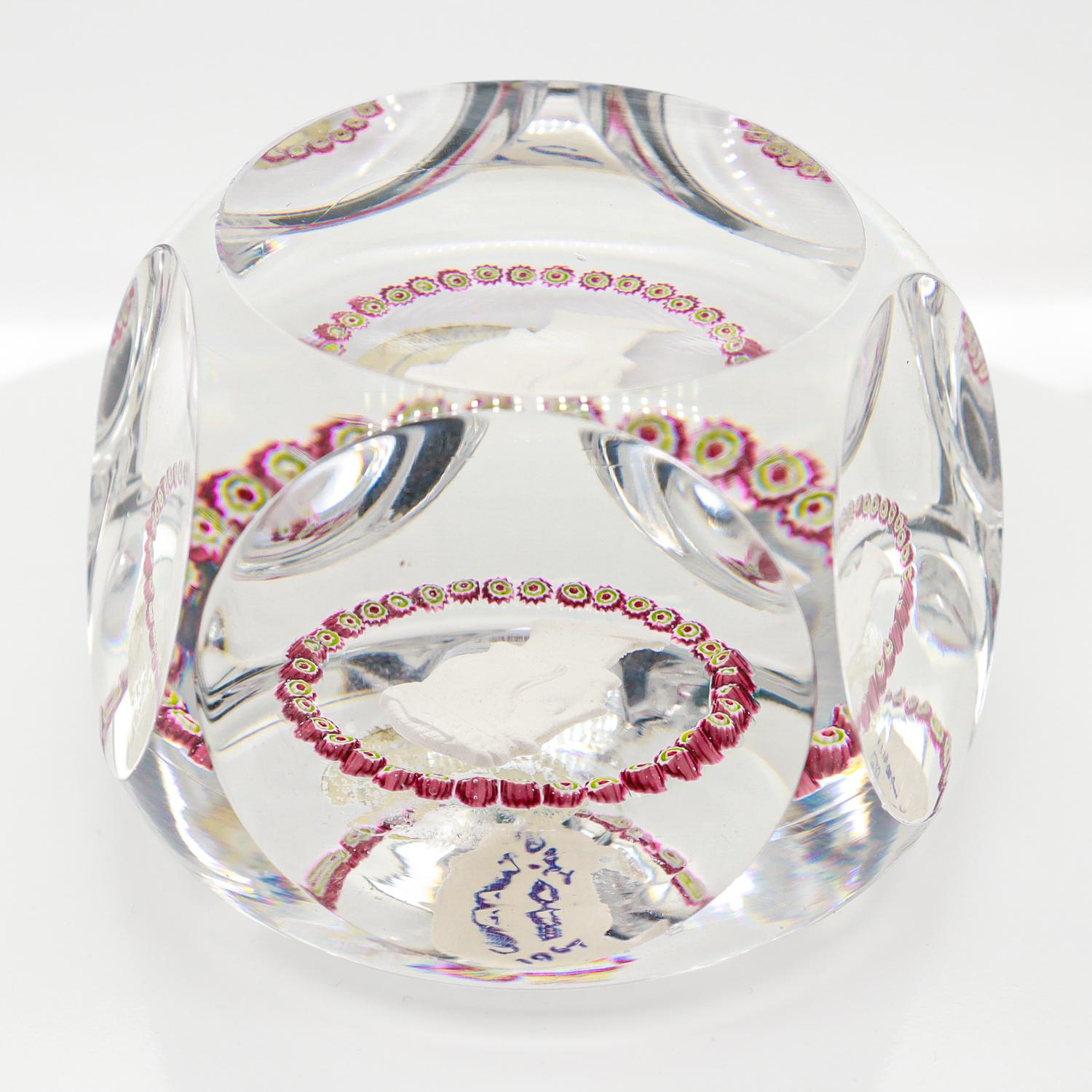 Saint-Louis 1967 King Louis Bicentennial French Art Glass Sulphide Paperweight For Sale 7