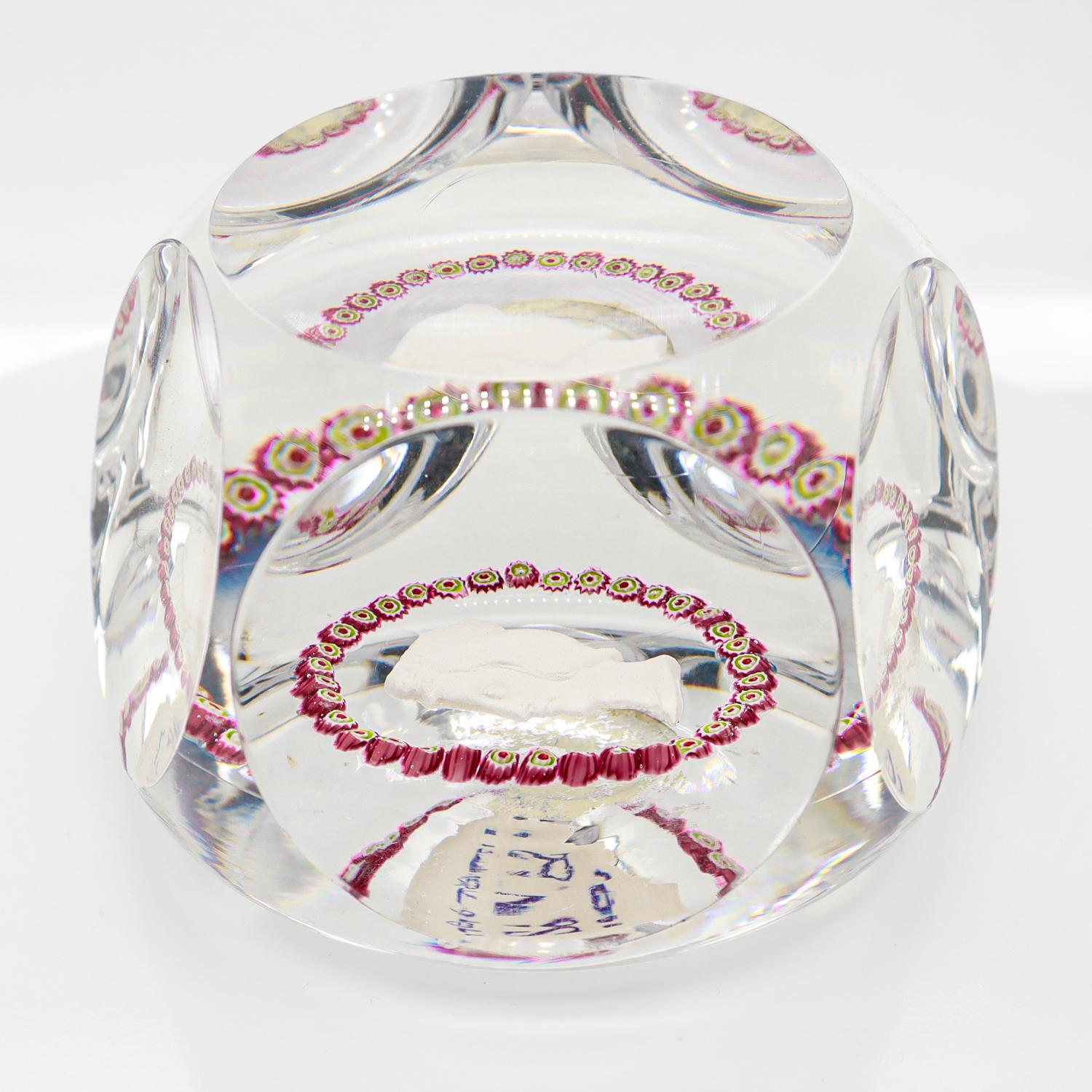 Saint-Louis 1967 King Louis Bicentennial French Art Glass Sulphide Paperweight For Sale 11