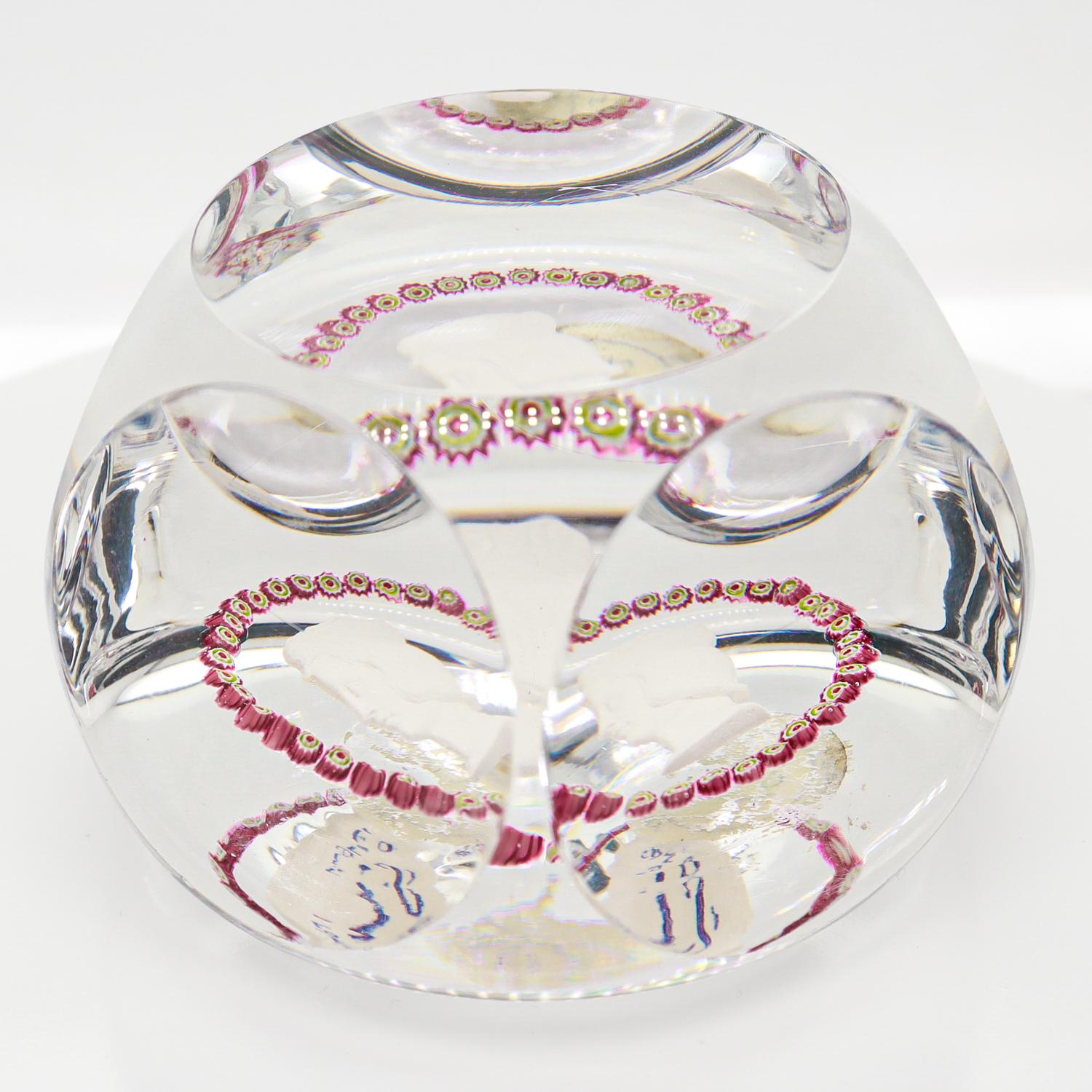 20th Century Saint-Louis 1967 King Louis Bicentennial French Art Glass Sulphide Paperweight For Sale