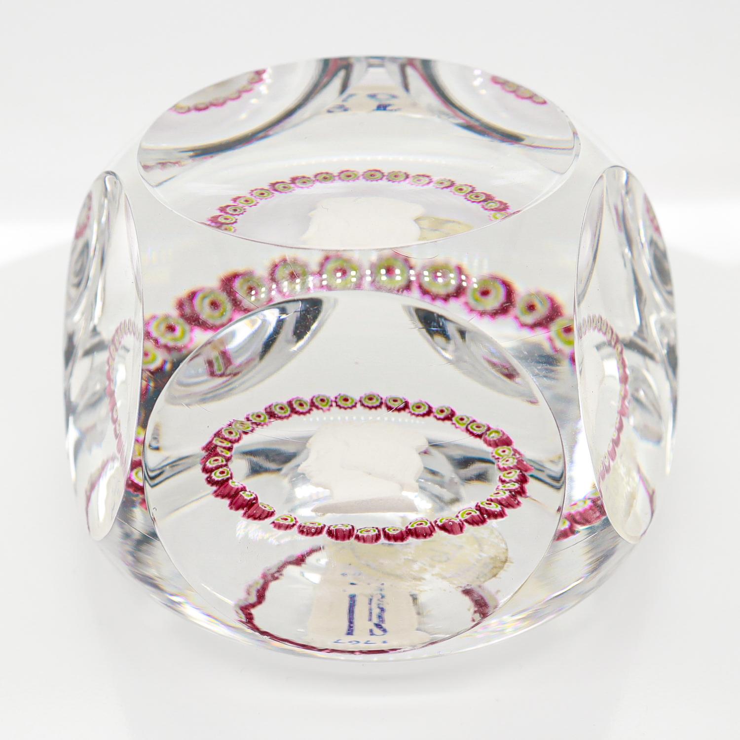 Saint-Louis 1967 King Louis Bicentennial French Art Glass Sulphide Paperweight For Sale 1