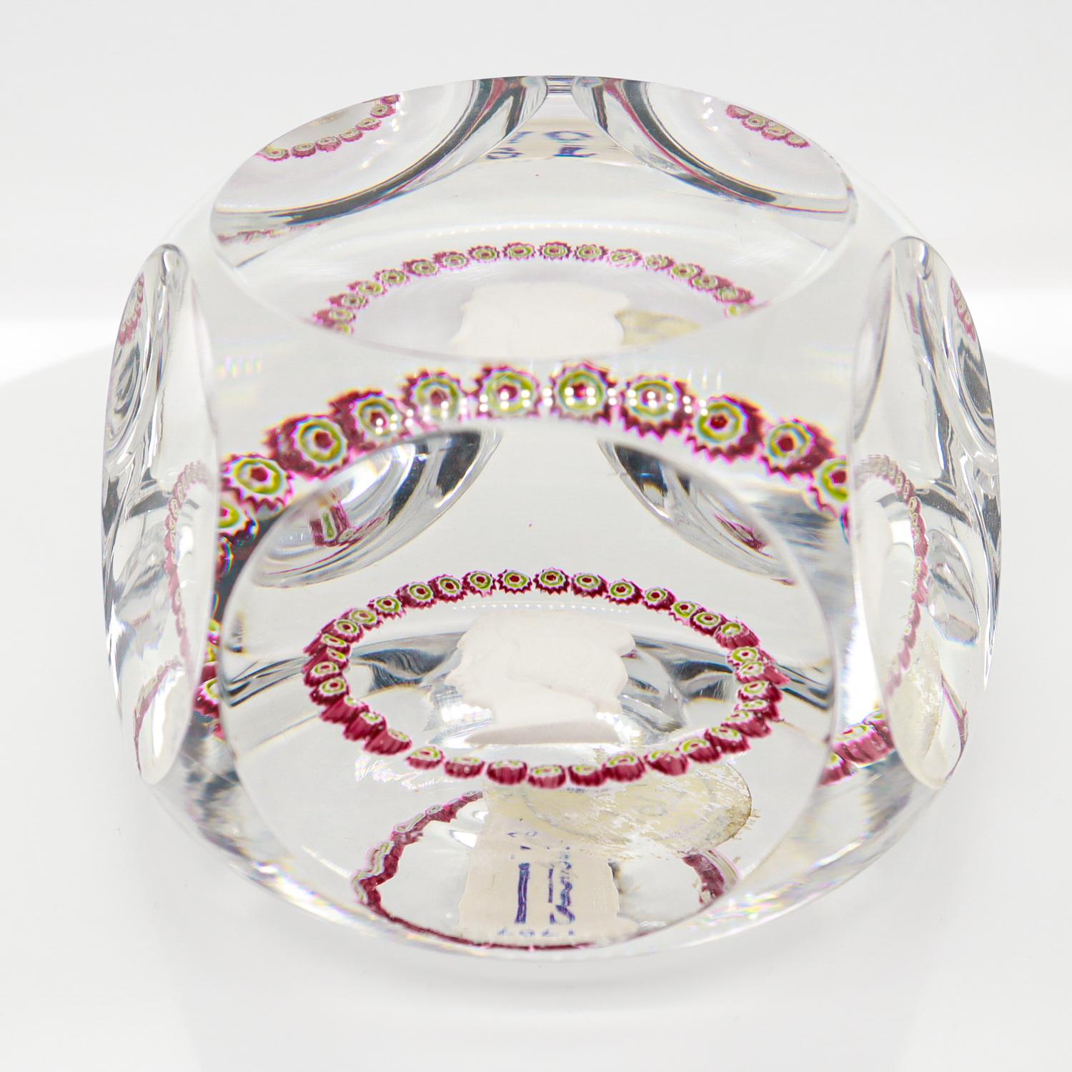 Saint-Louis 1967 King Louis Bicentennial French Art Glass Sulphide Paperweight For Sale 2