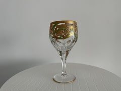 Saint-Louis Butterfly Wine Crystal Glass Bespoke Design, Gold Plated, Stock Item