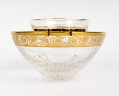 Saint Louis Caviar Bowl Thistles Crystal & Gold