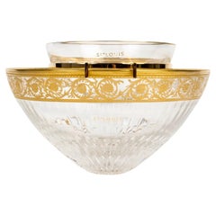 Saint Louis Caviar Bowl Thistles Crystal & Gold