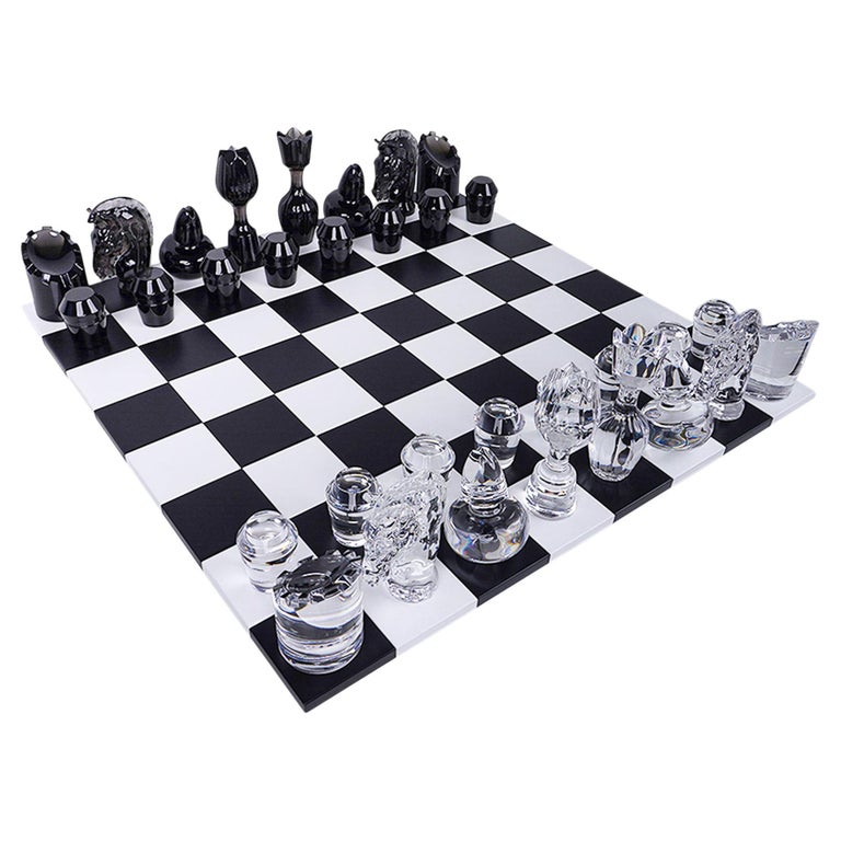 Hermes Samarcande Chess Set Sycamore Mahogany Crocodile Handles New w/ Box  For Sale at 1stDibs
