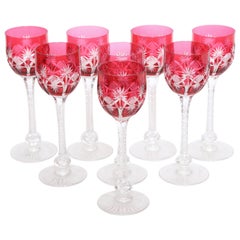 Vintage Saint Louis Cranberry  Wine Glasses