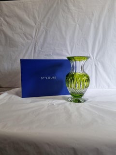 Saint Louis Crystal Chartreuse Color Vase , France, 2023