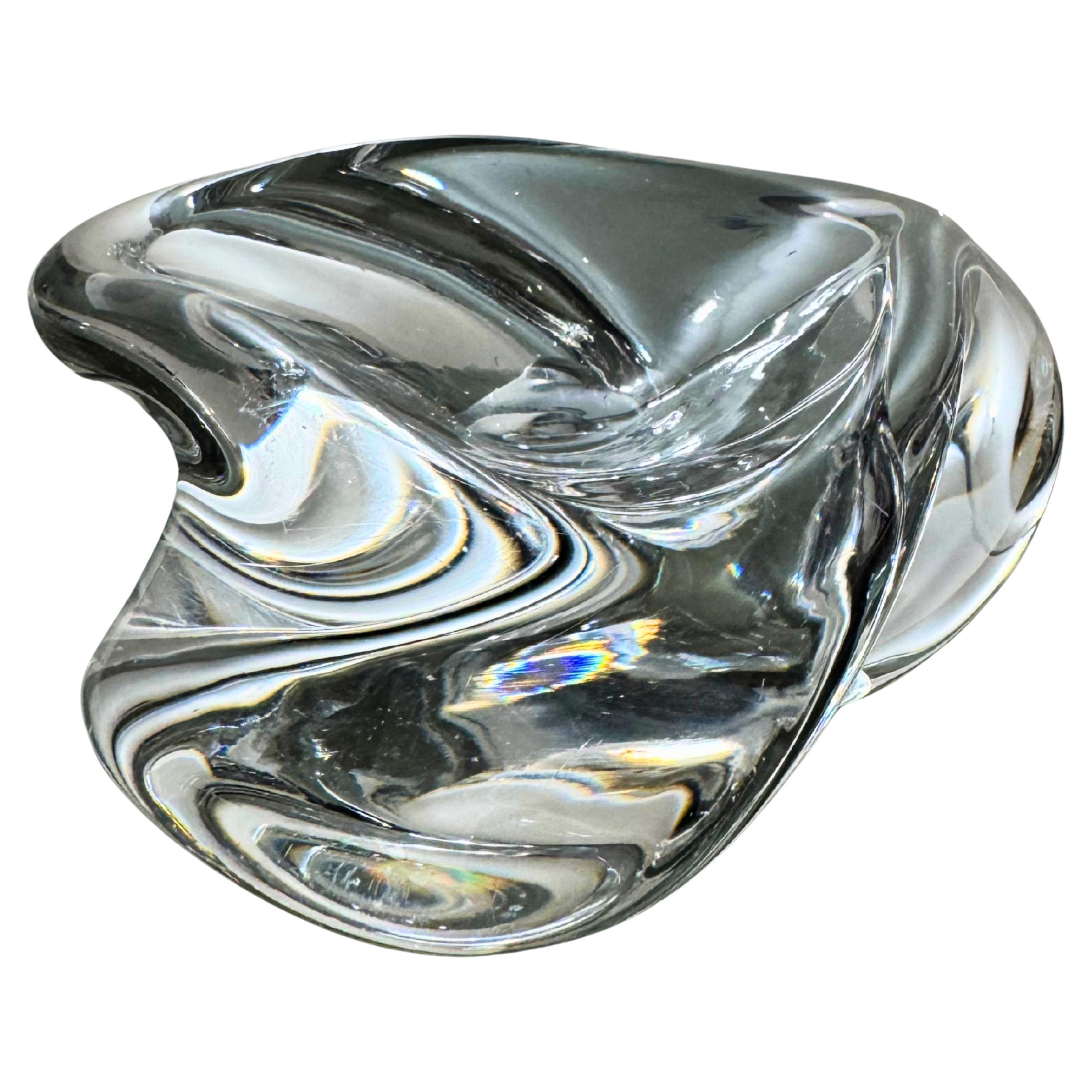 Saint Louis Crystal France Ciotola decorativa di forma organica in vetro trasparente Vide-Poche