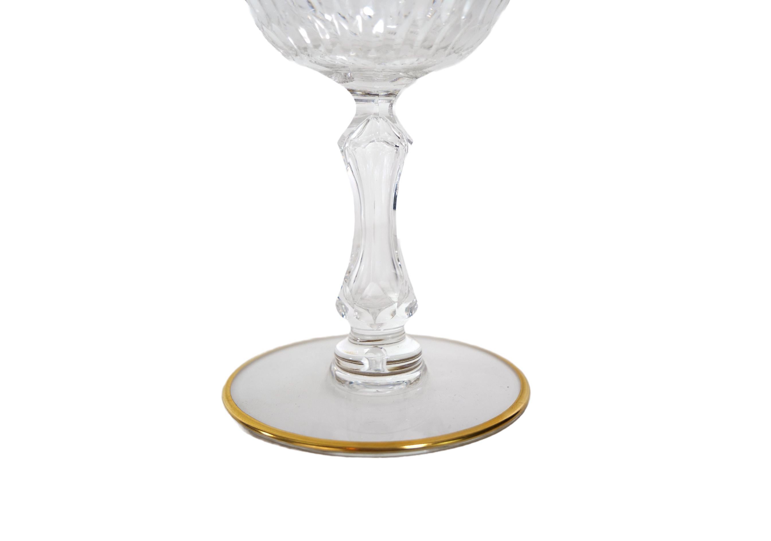 Saint Louis Crystal Gilt Gold Tableware Glassware Service / 12 People For Sale 6