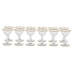 Saint Louis Crystal Gilt Gold Tableware Glassware Service / 12 People