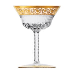 Saint Louis Crystal Gold Thistle Champagne Saucer