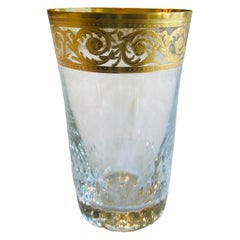 Saint Louis Crystal Gold Thistle Liqueur Glasses, Set of 2