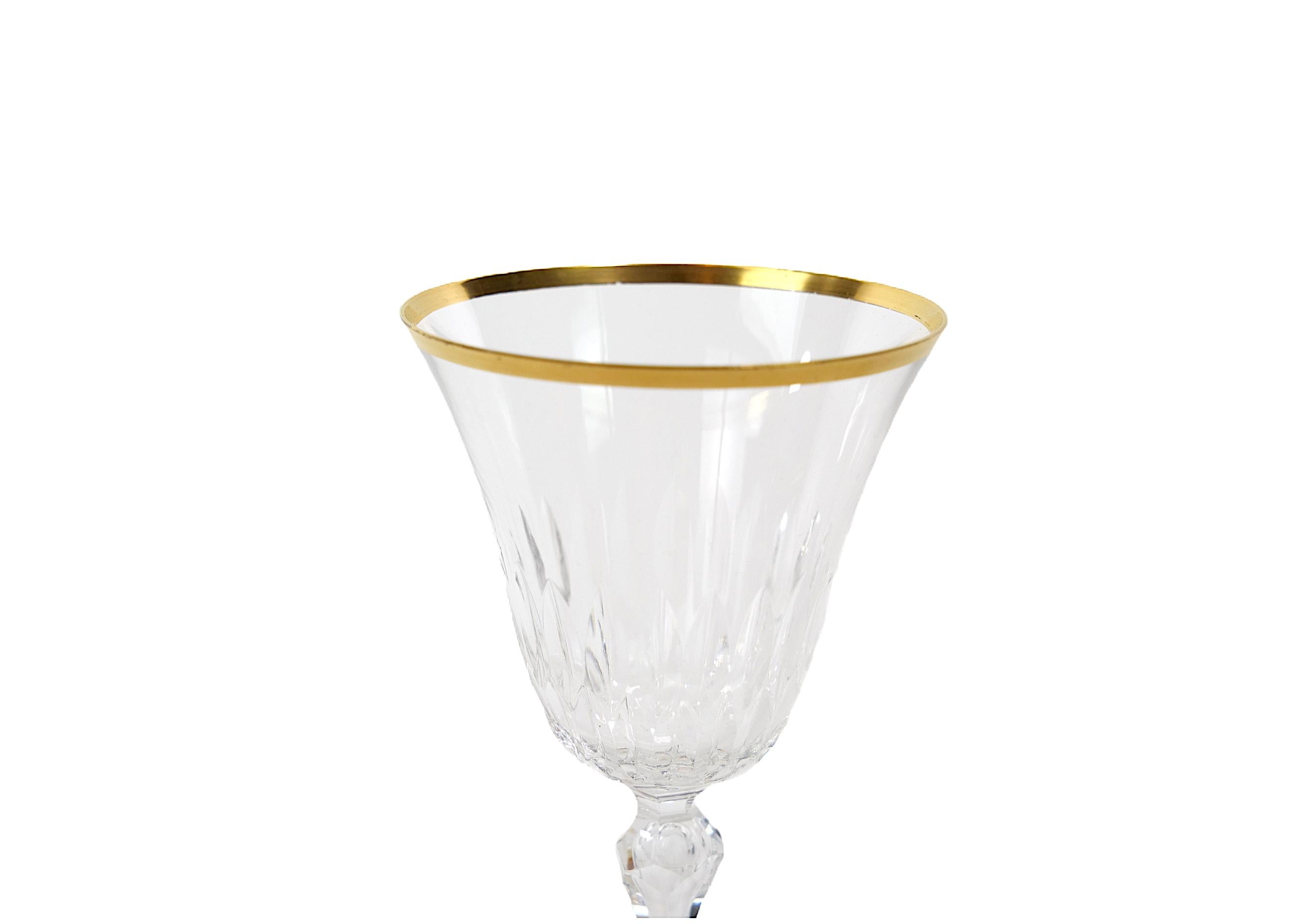 Service d'argenterie de table à bordure dorée en cristal de Saint Louis / 12 personnes en vente 5