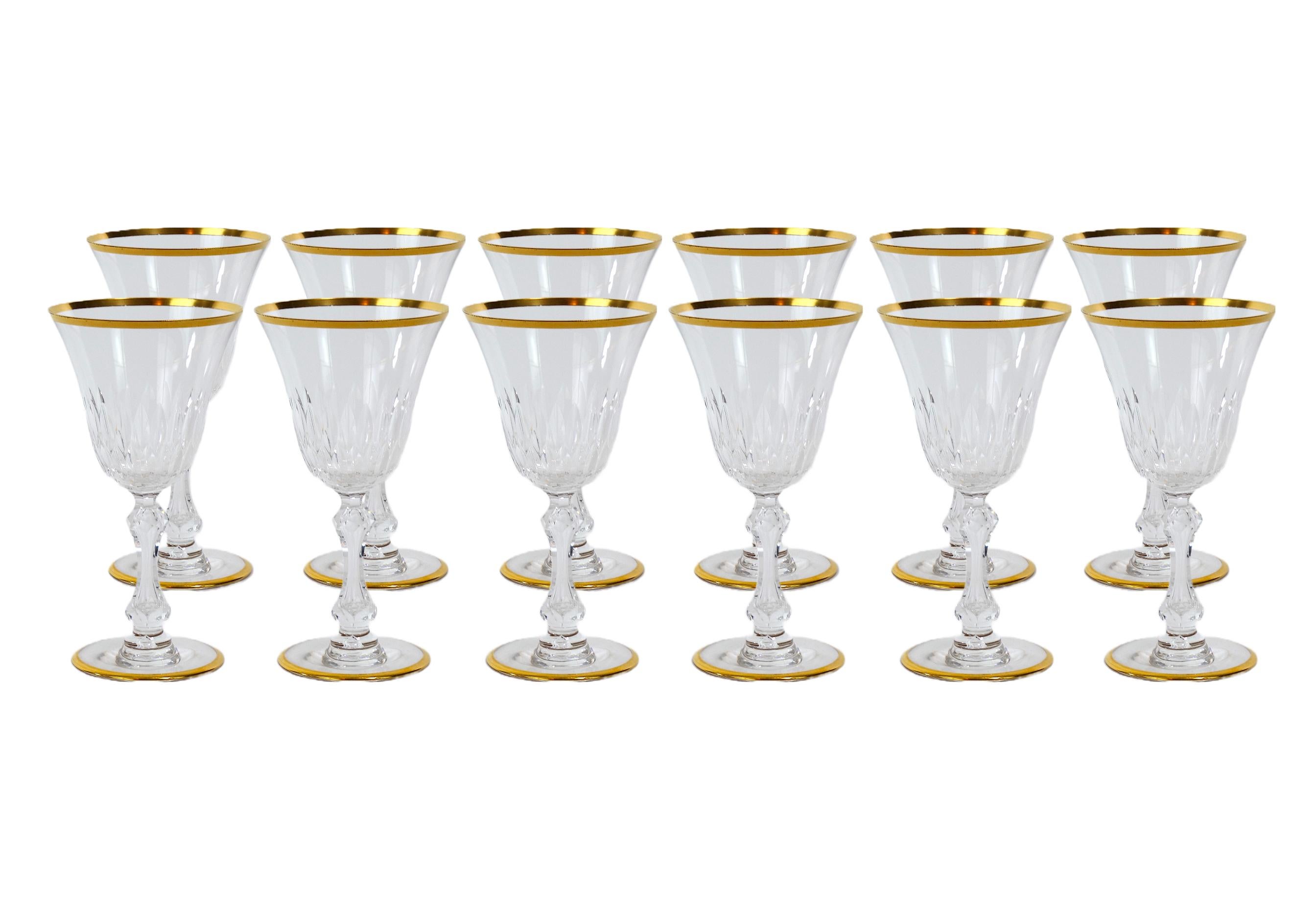 Saint Louis Crystal Gold Trim Tableware Service / 12 People For Sale 9