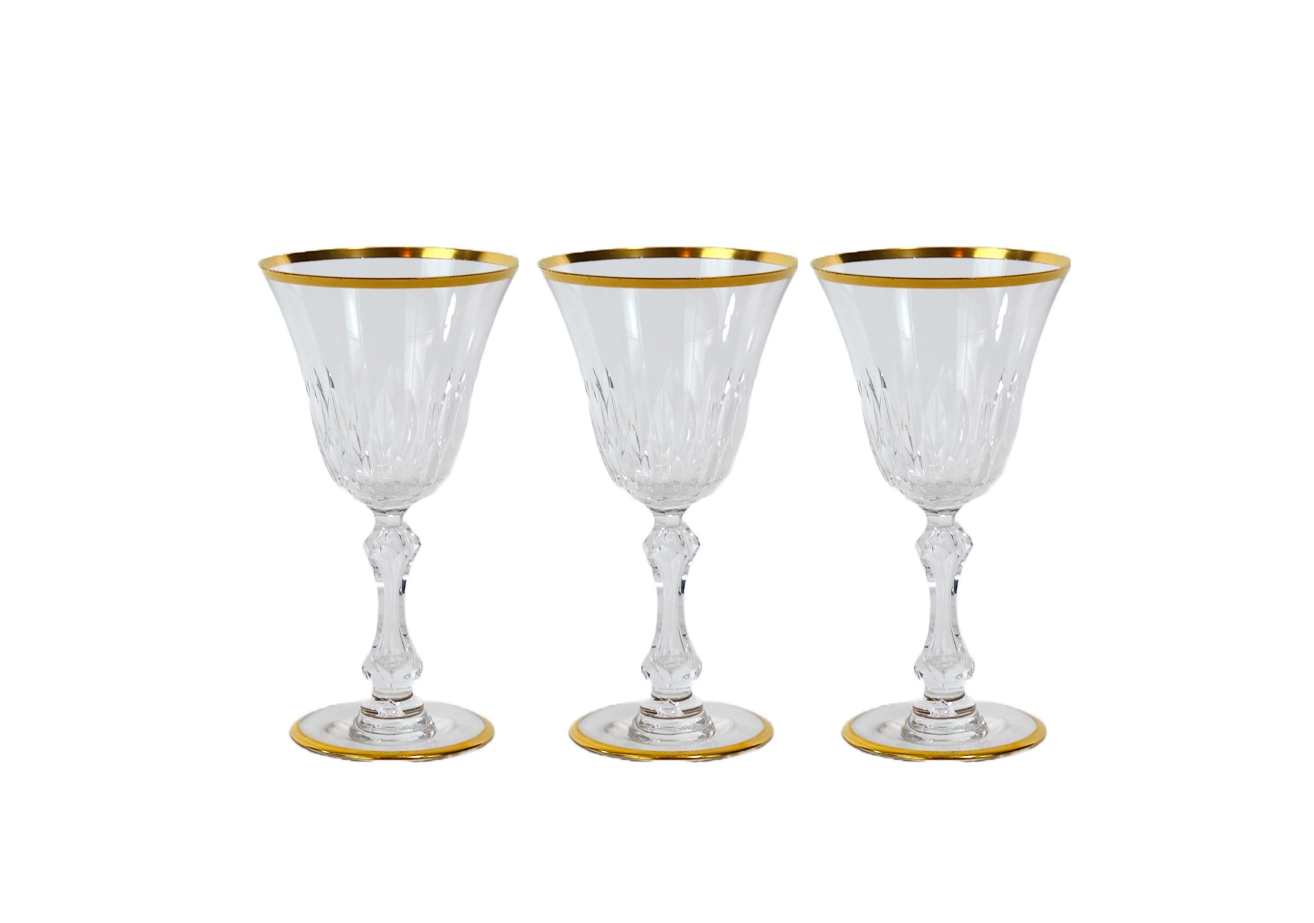 Saint Louis Crystal Gold Trim Tableware Service / 12 People For Sale 2