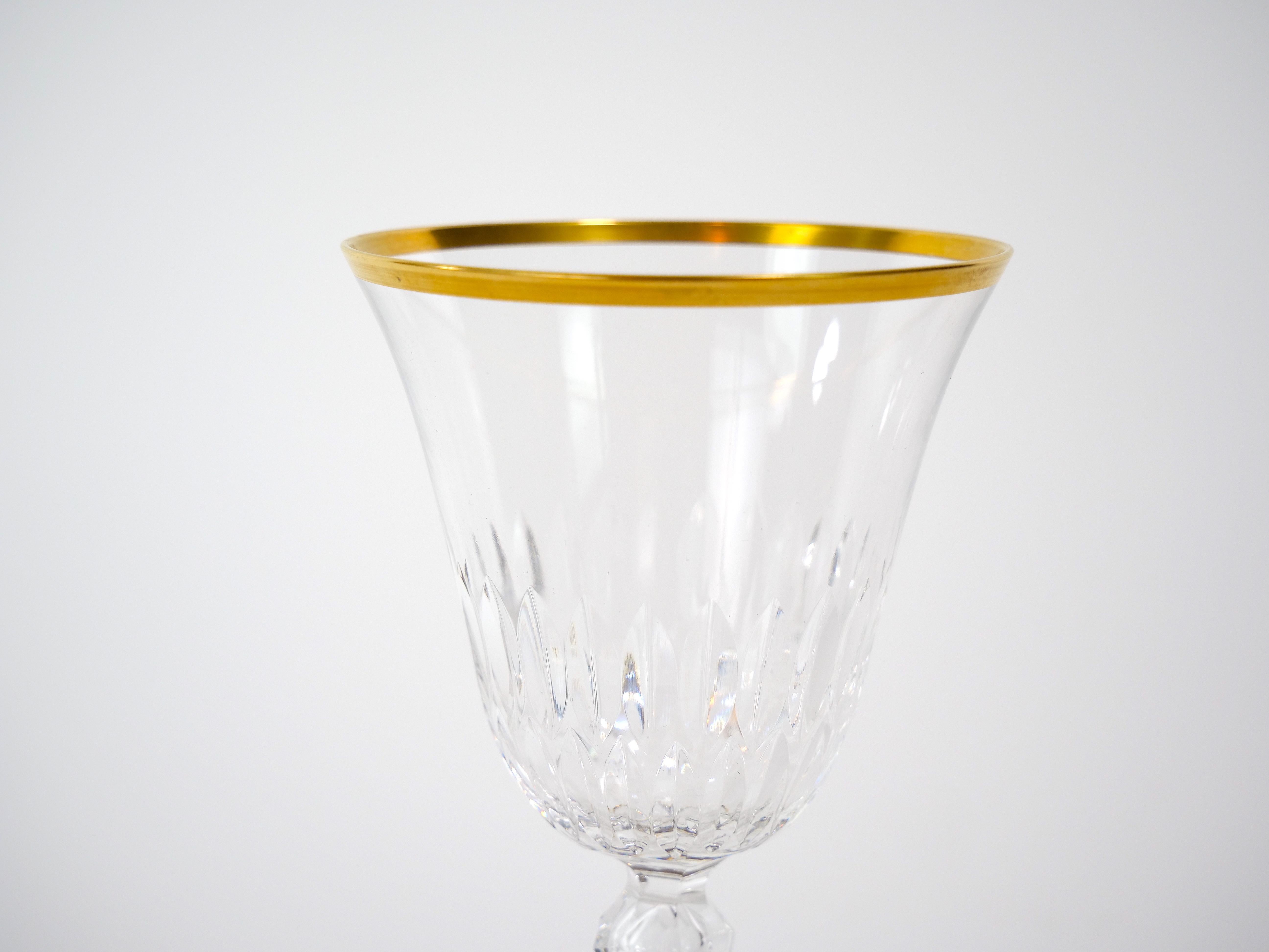 Saint Louis Crystal Gold Trim Tableware Service / 12 People For Sale 2