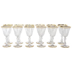 Service d'argenterie de table à bordure dorée en cristal de Saint Louis / 12 personnes