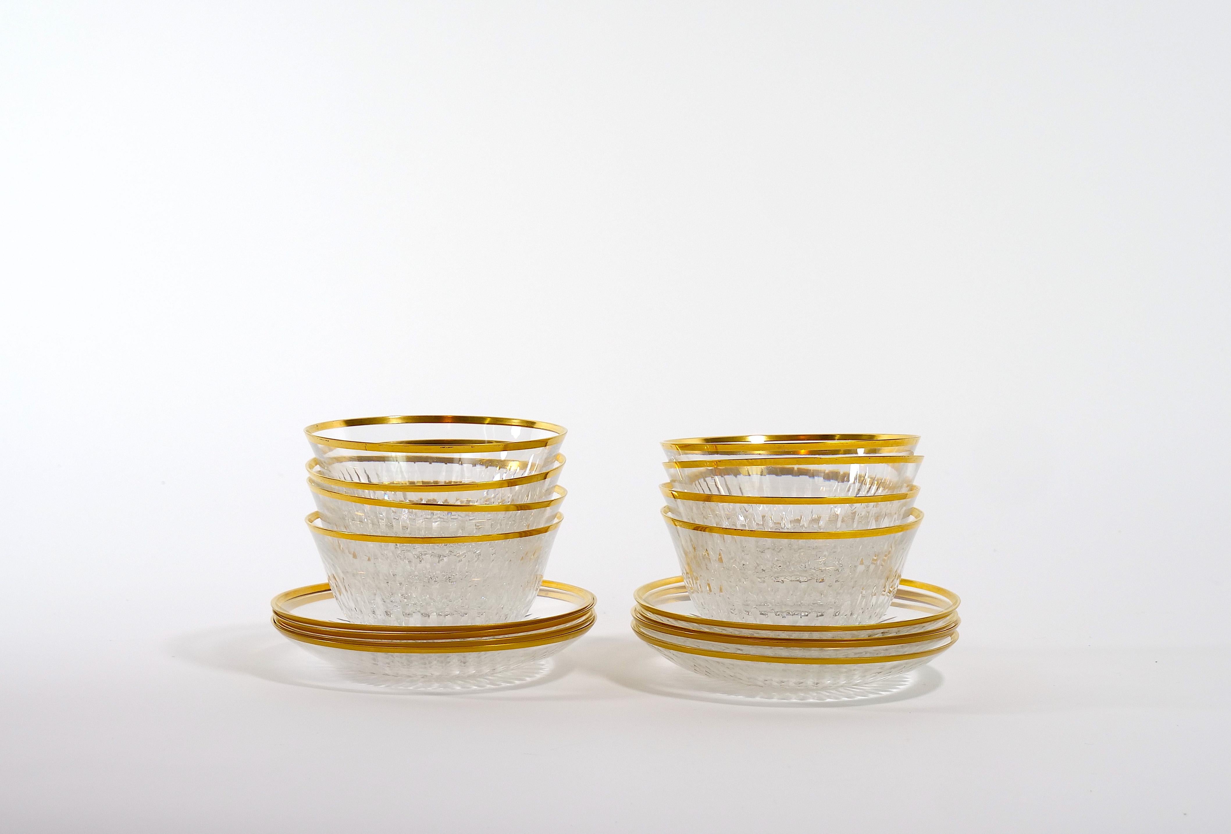 Saint Louis Crystal Gold Trim Tableware Service / 8 People For Sale 5